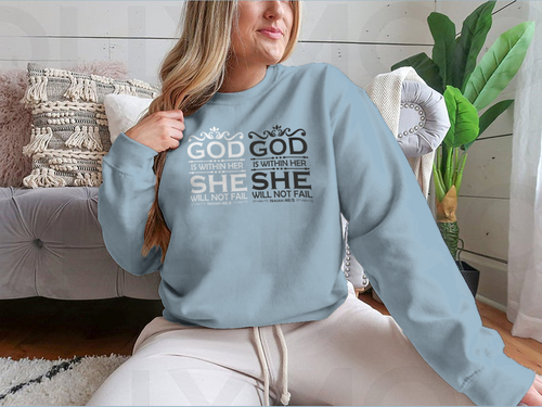 God Is Within Her She Will Not Fail-Christian Cross With Bible Verse,